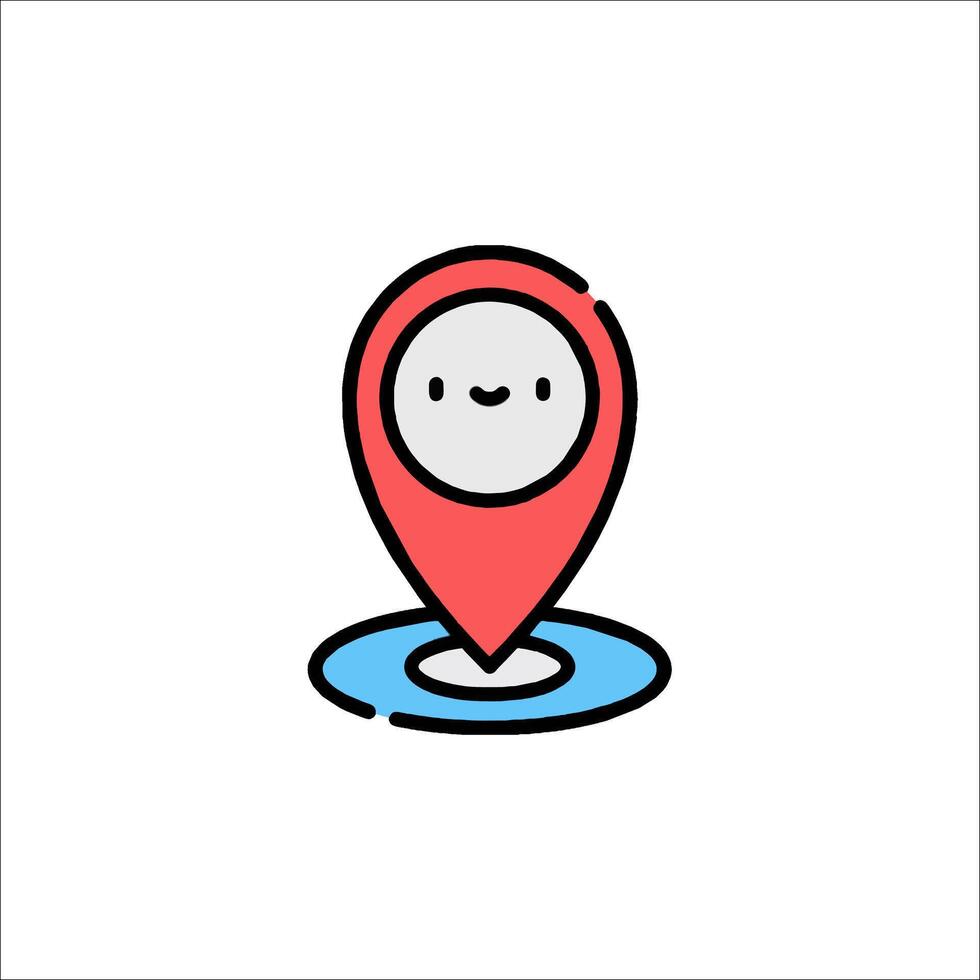 A location marker with a smiley face on it vector
