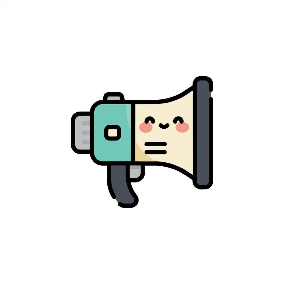 A cartoon megaphone with a smiley face vector