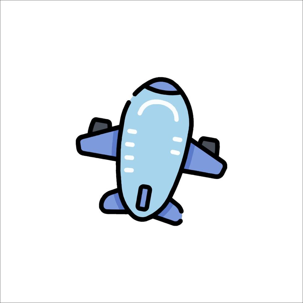 A cartoon airplane flying in the sky vector