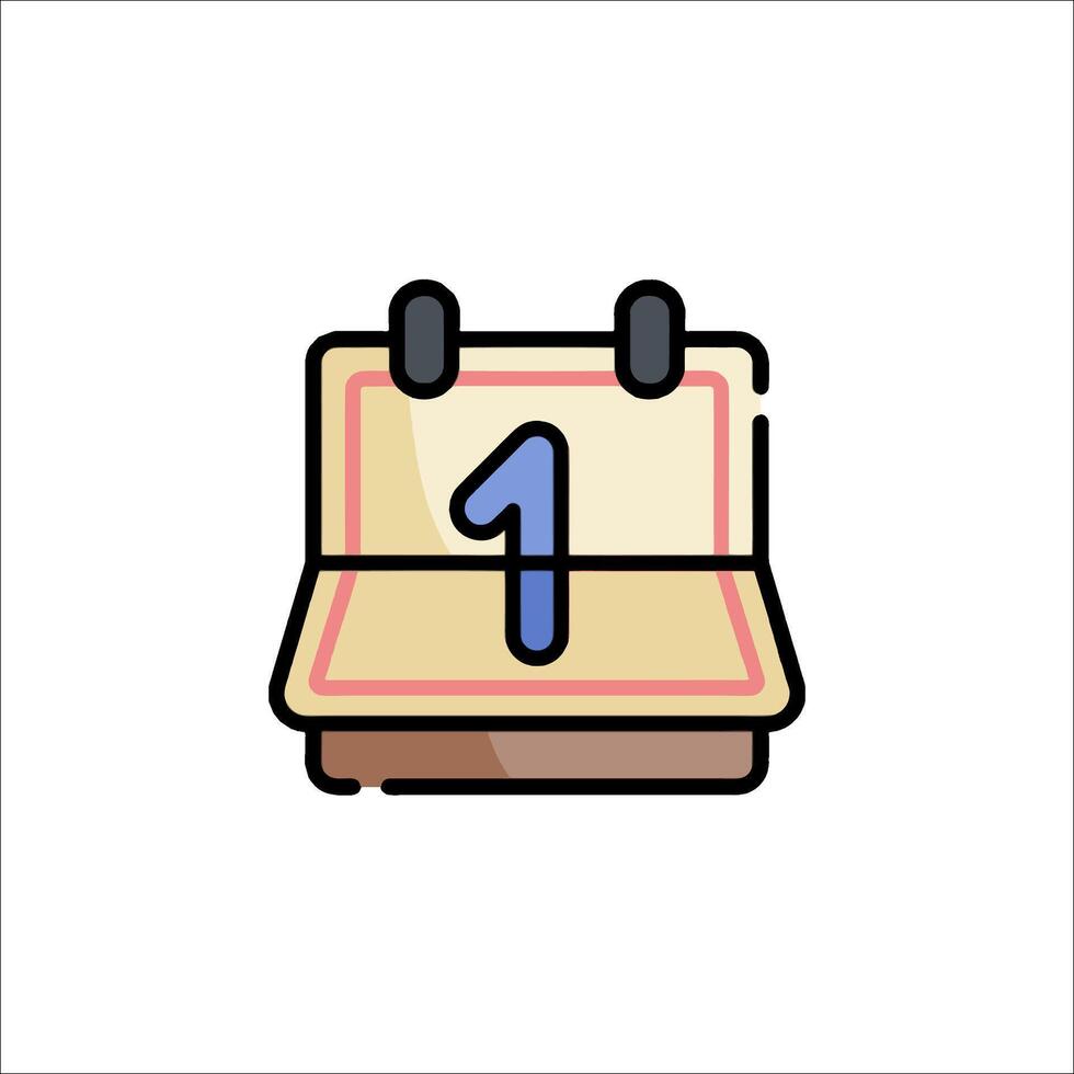 A calendar with the number one on it vector