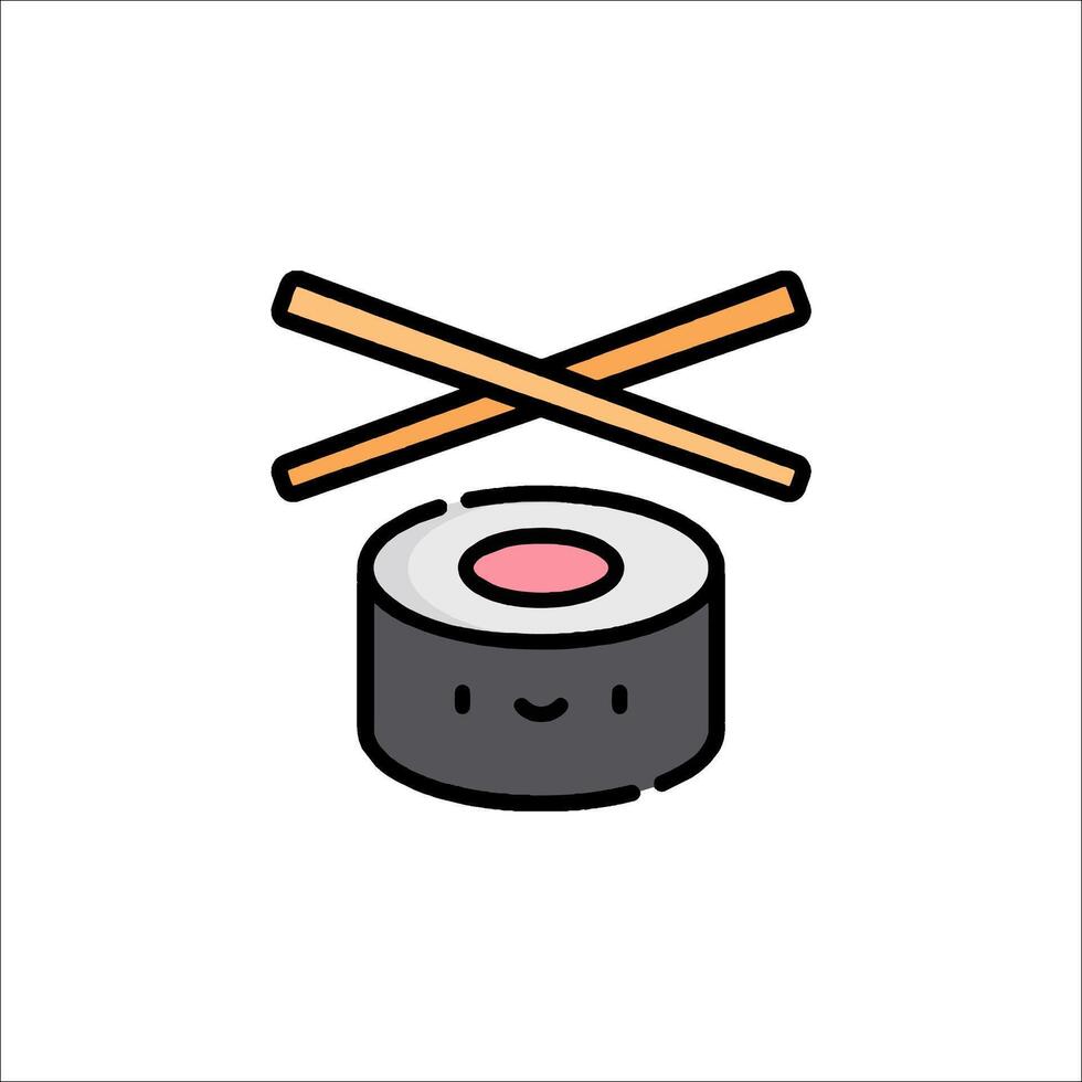 Sushi icon with chopsticks and sushi vector