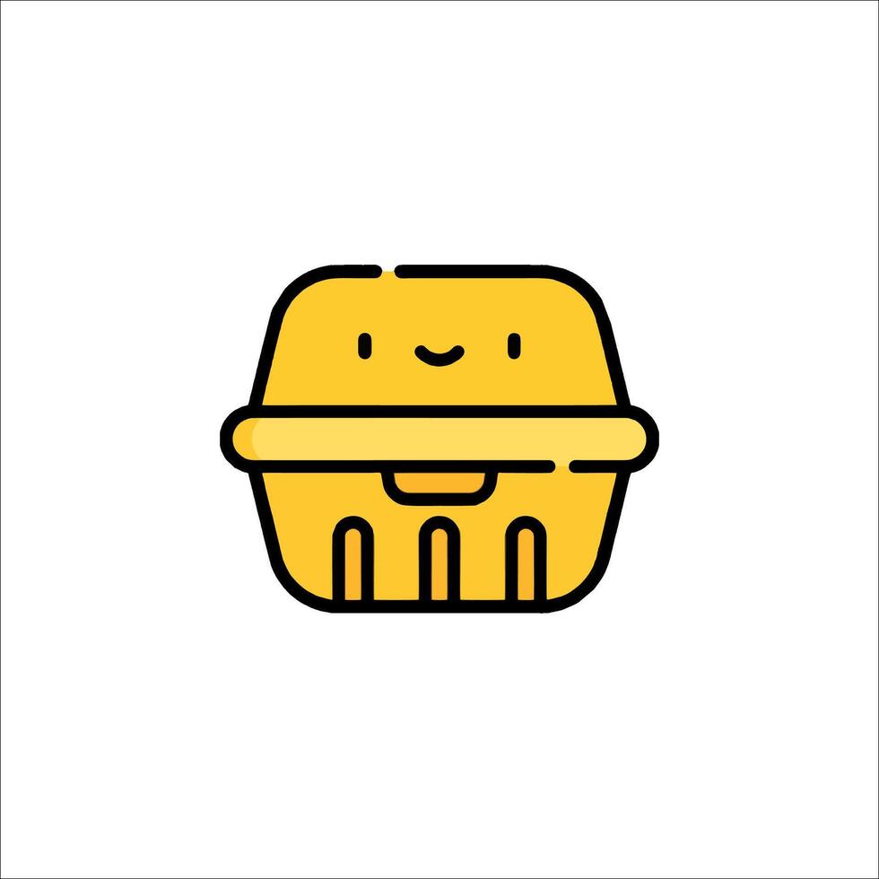 A yellow box with a face on it vector