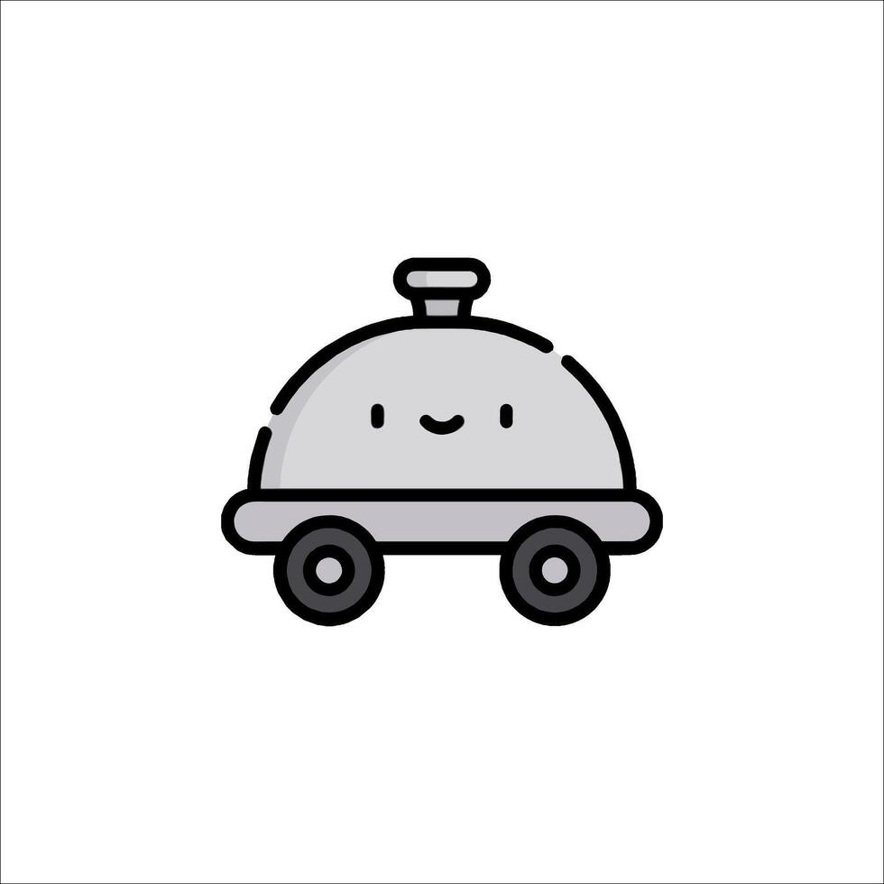 A cartoon car with a smile on its face vector