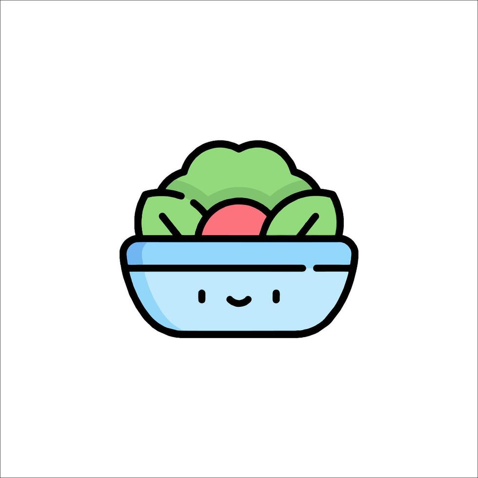 A cartoon broccoli in a bowl vector