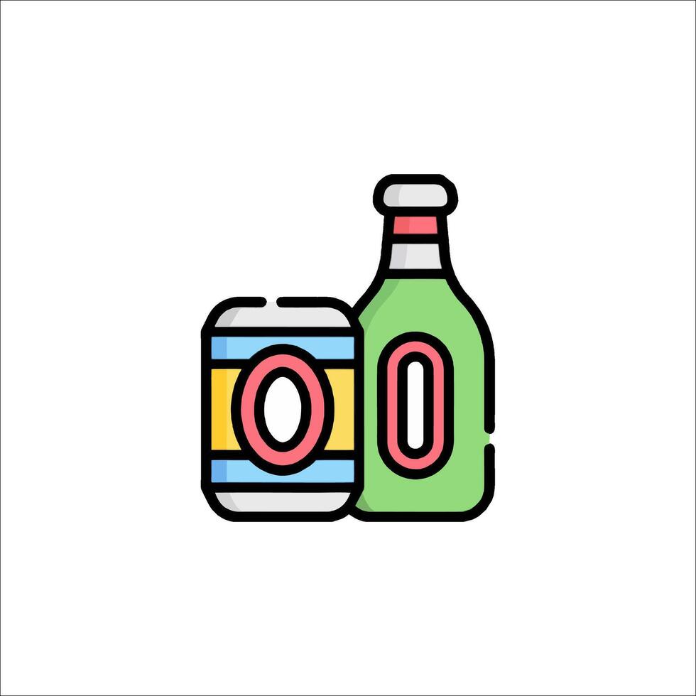 A can of beer and a bottle of beer vector