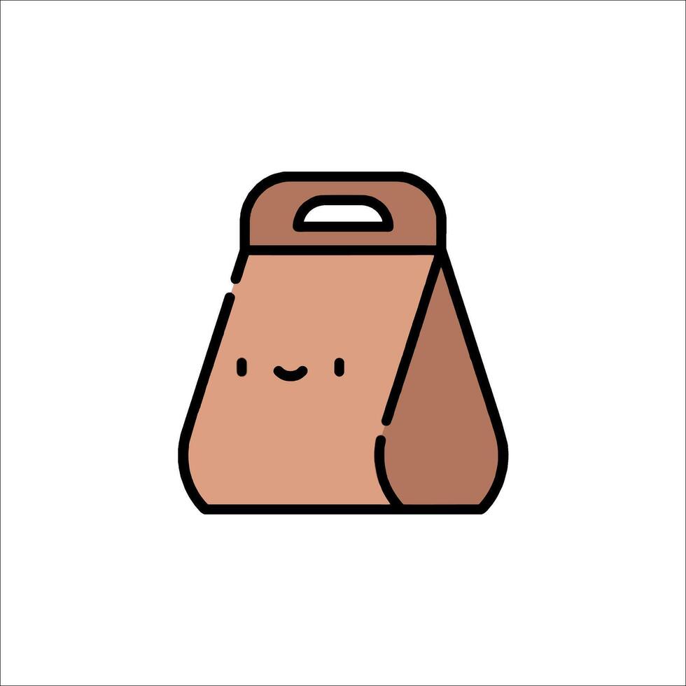 A brown paper bag with a face on it vector