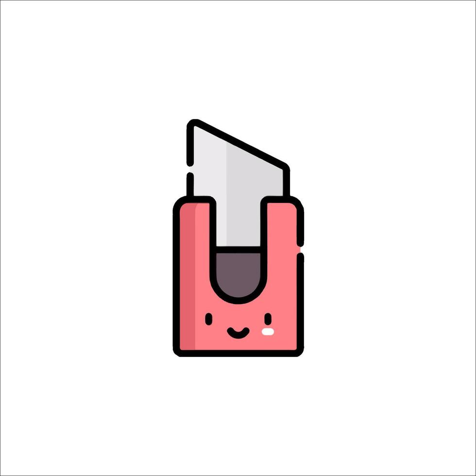 A pink pencil with a smiley face on it vector