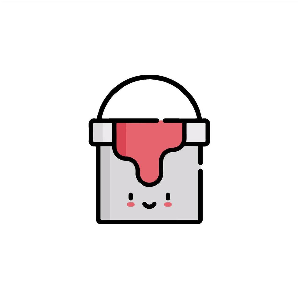 A cartoon bucket with a red liquid inside vector