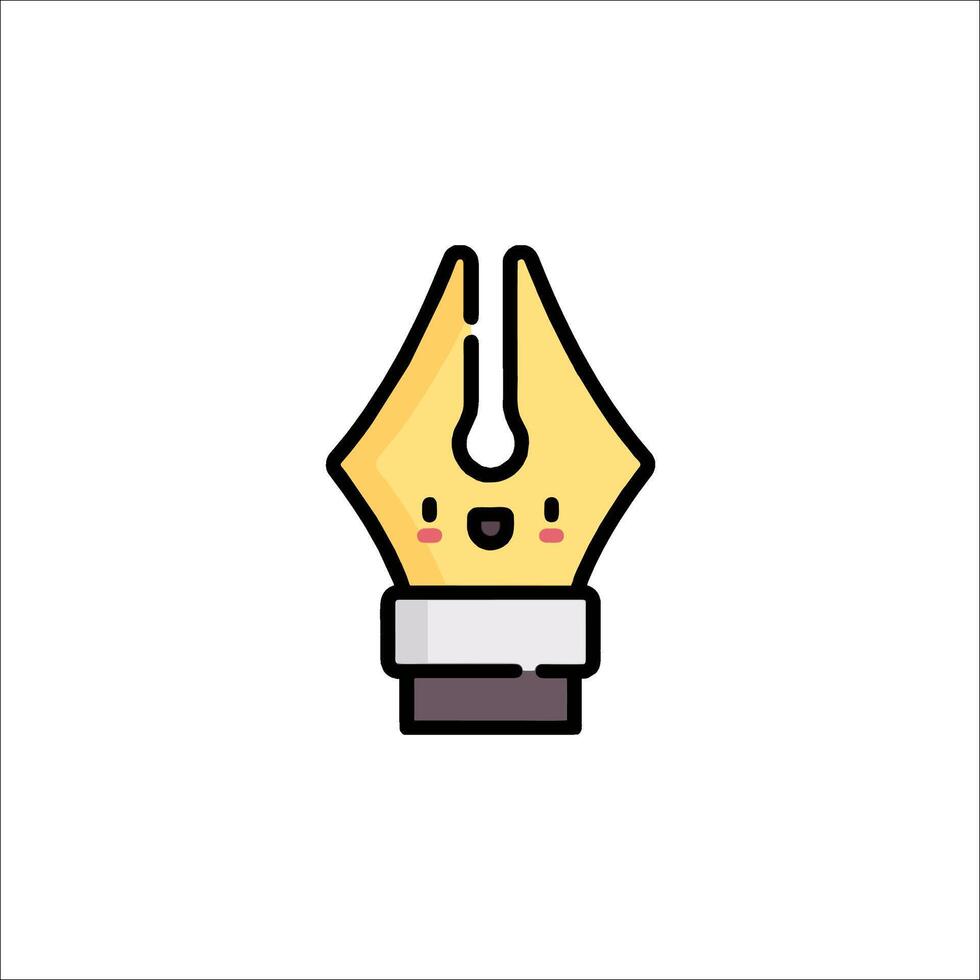 A cartoon pen with a smiley face vector