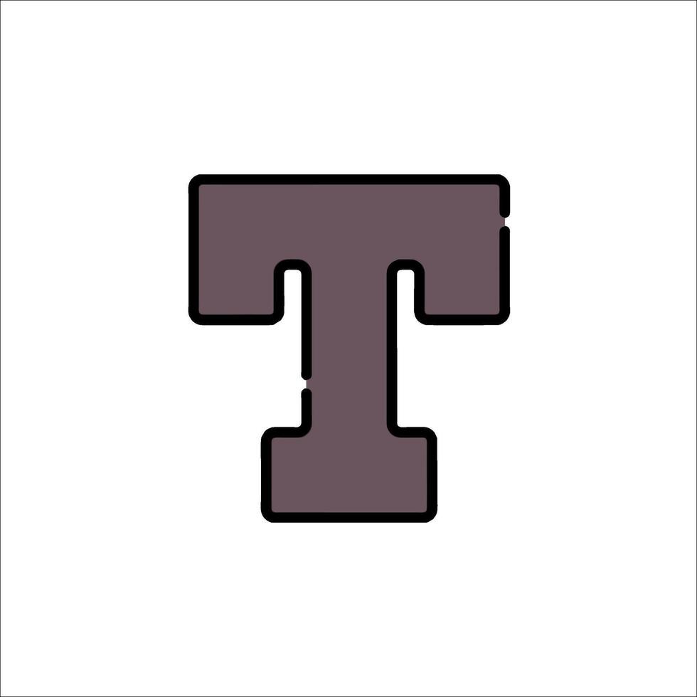 A purple and black letter t on a white background vector