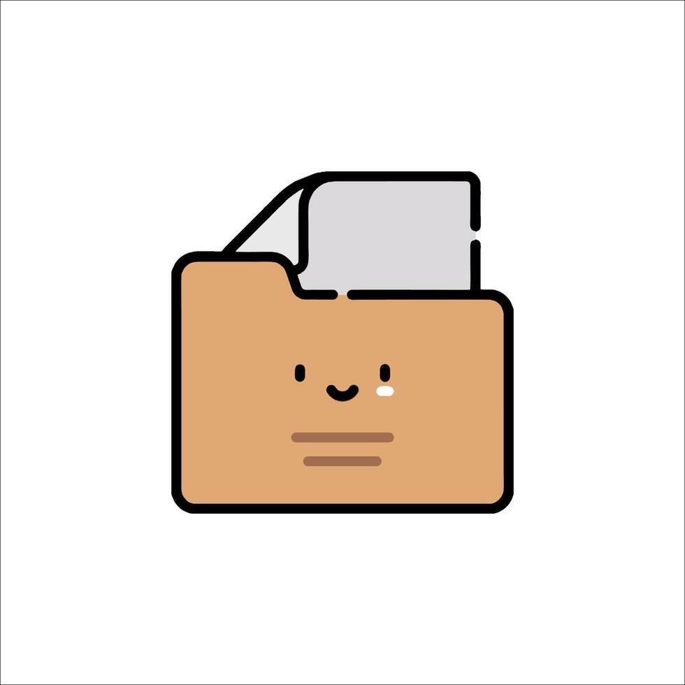 A folder icon with a smiley face vector