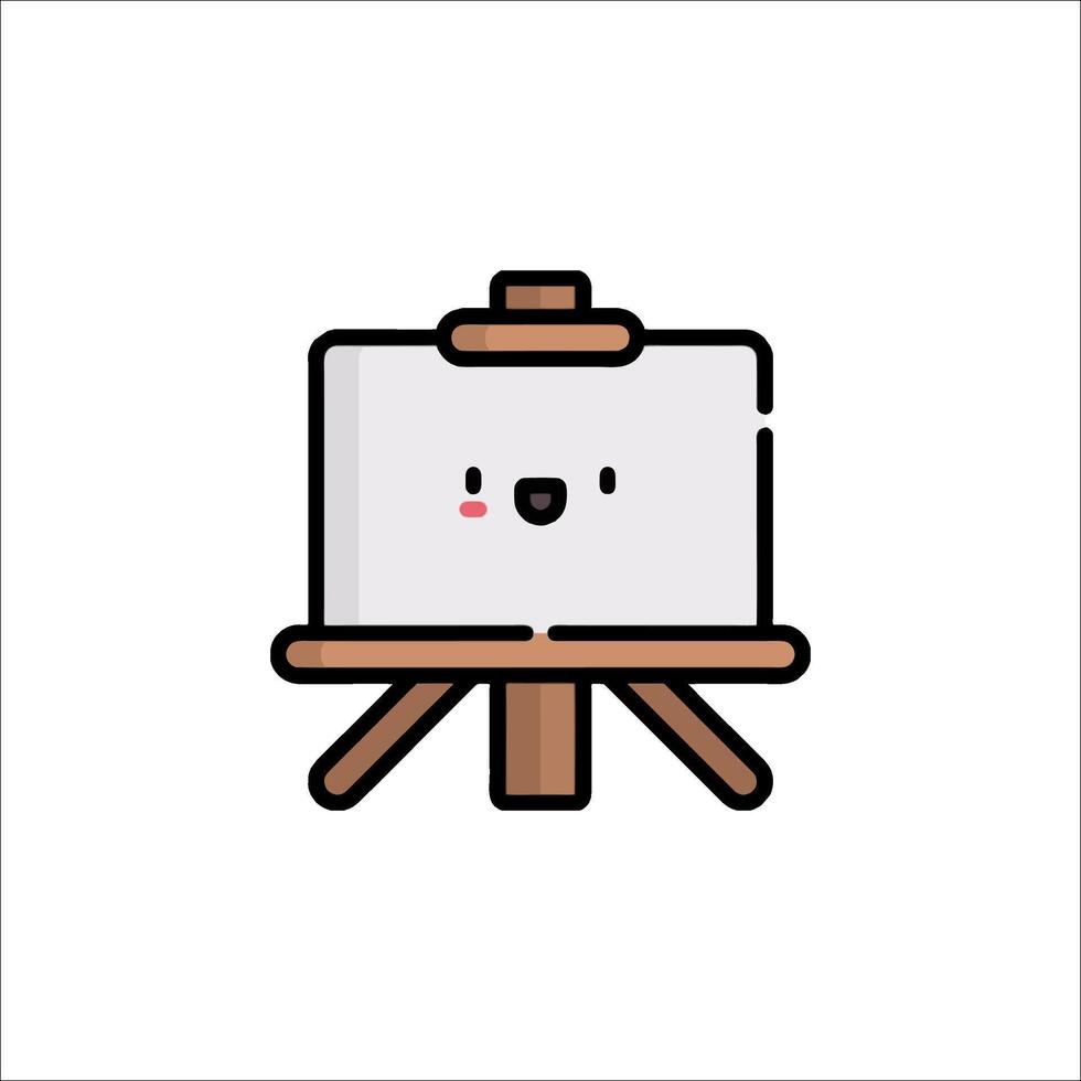 A cute little easel with a face on it vector