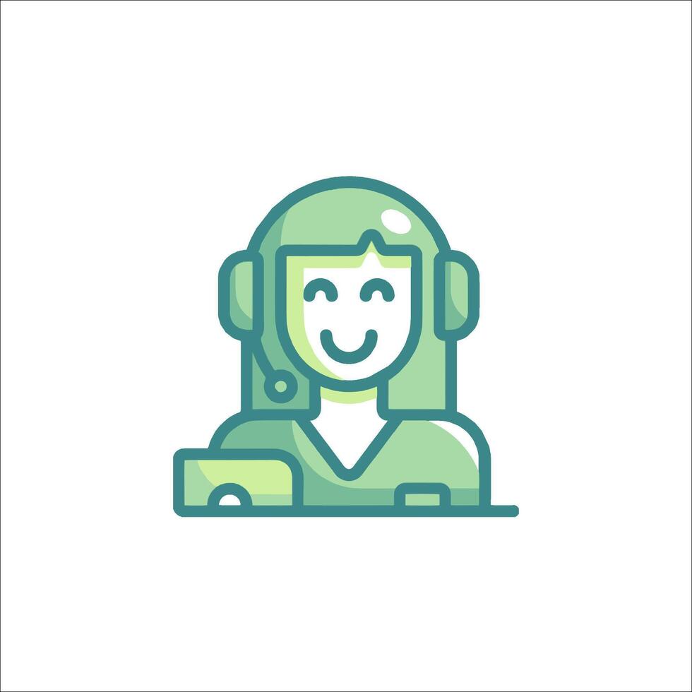 A woman with headphones on her head vector