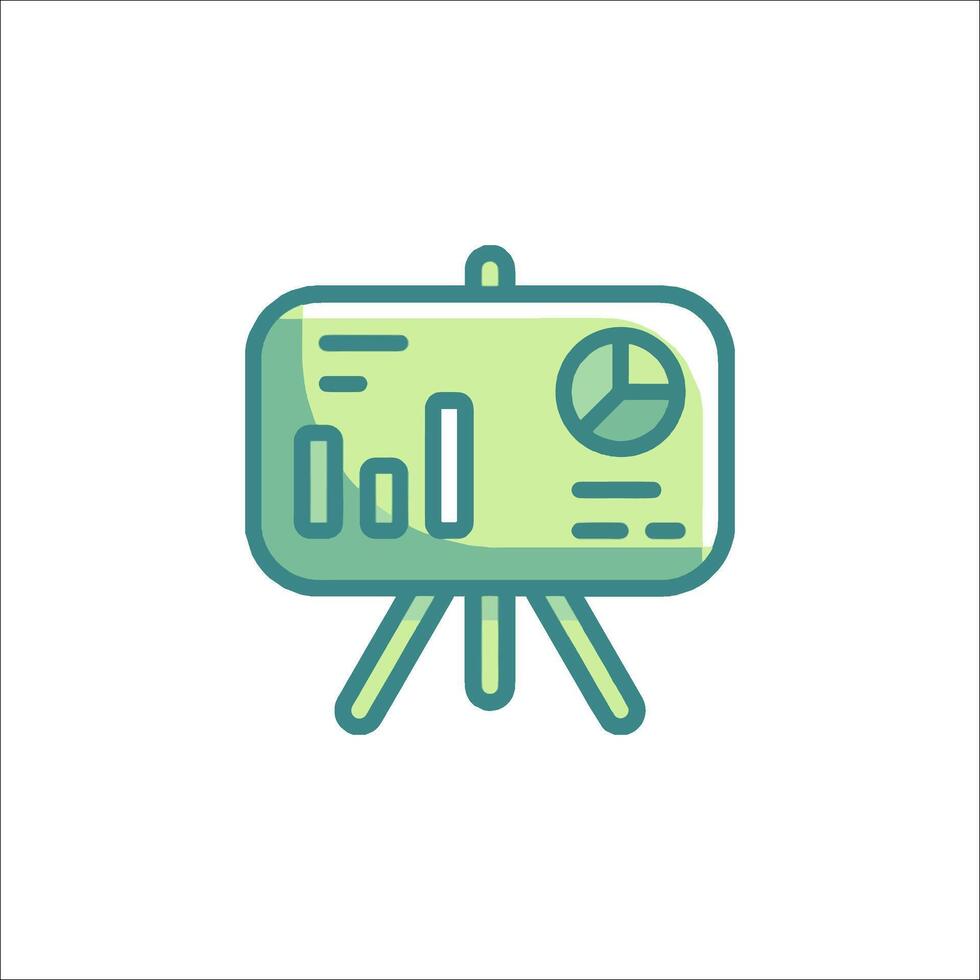 A presentation board with a graph on it vector