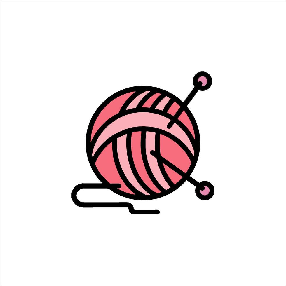 A ball of yarn with a needle and thread vector