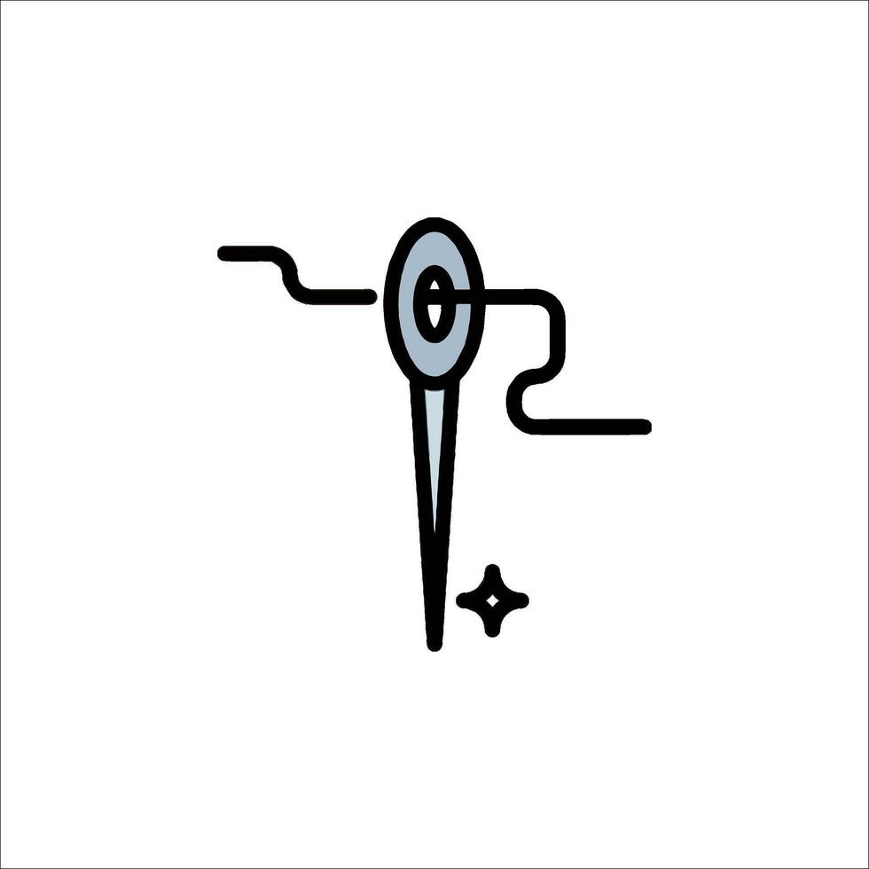 A pin with a line through it and a circle around it vector