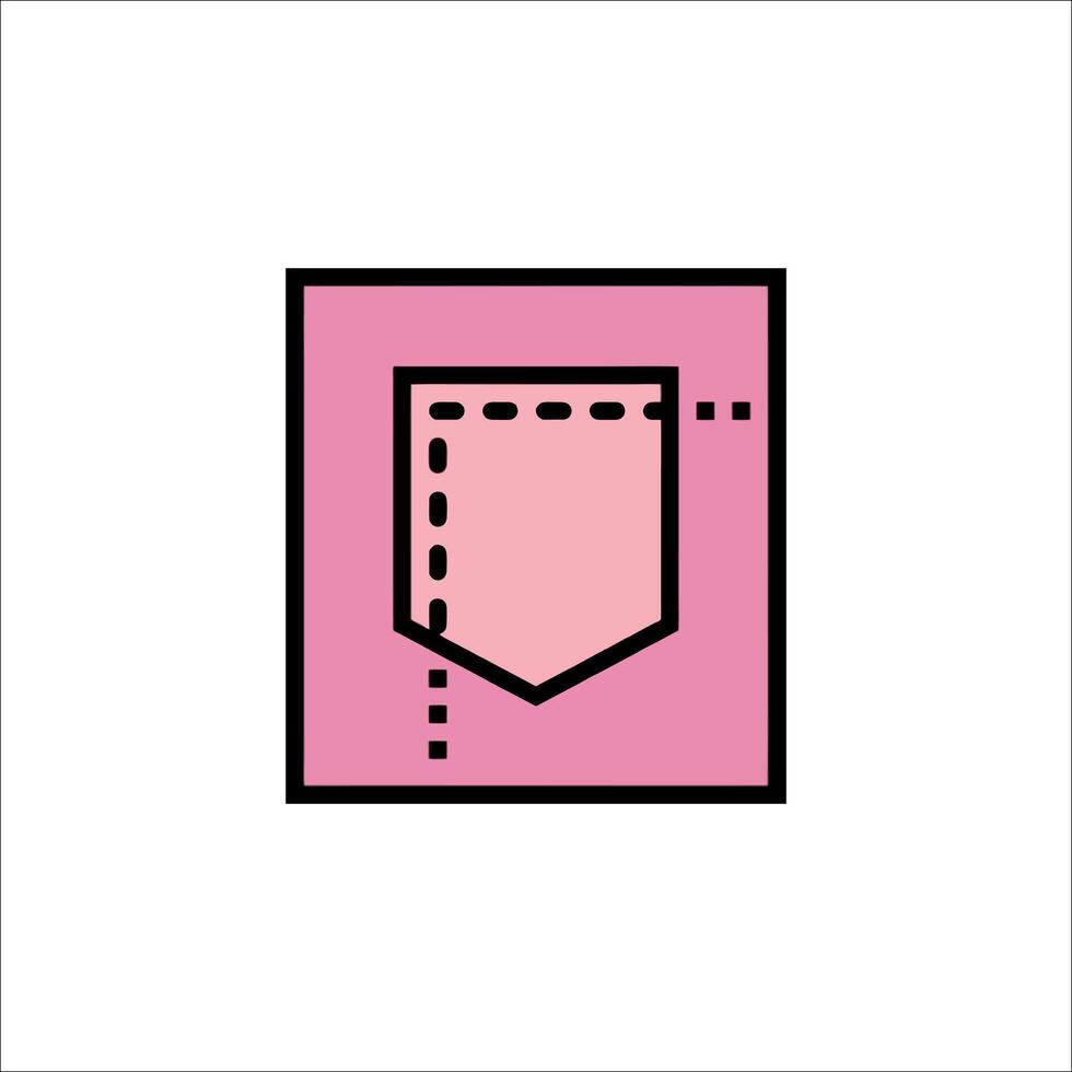 A pink pocket with a line through it vector