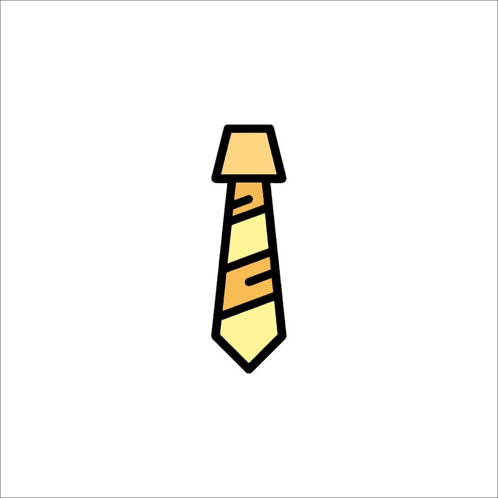 A yellow tie icon on a white background vector