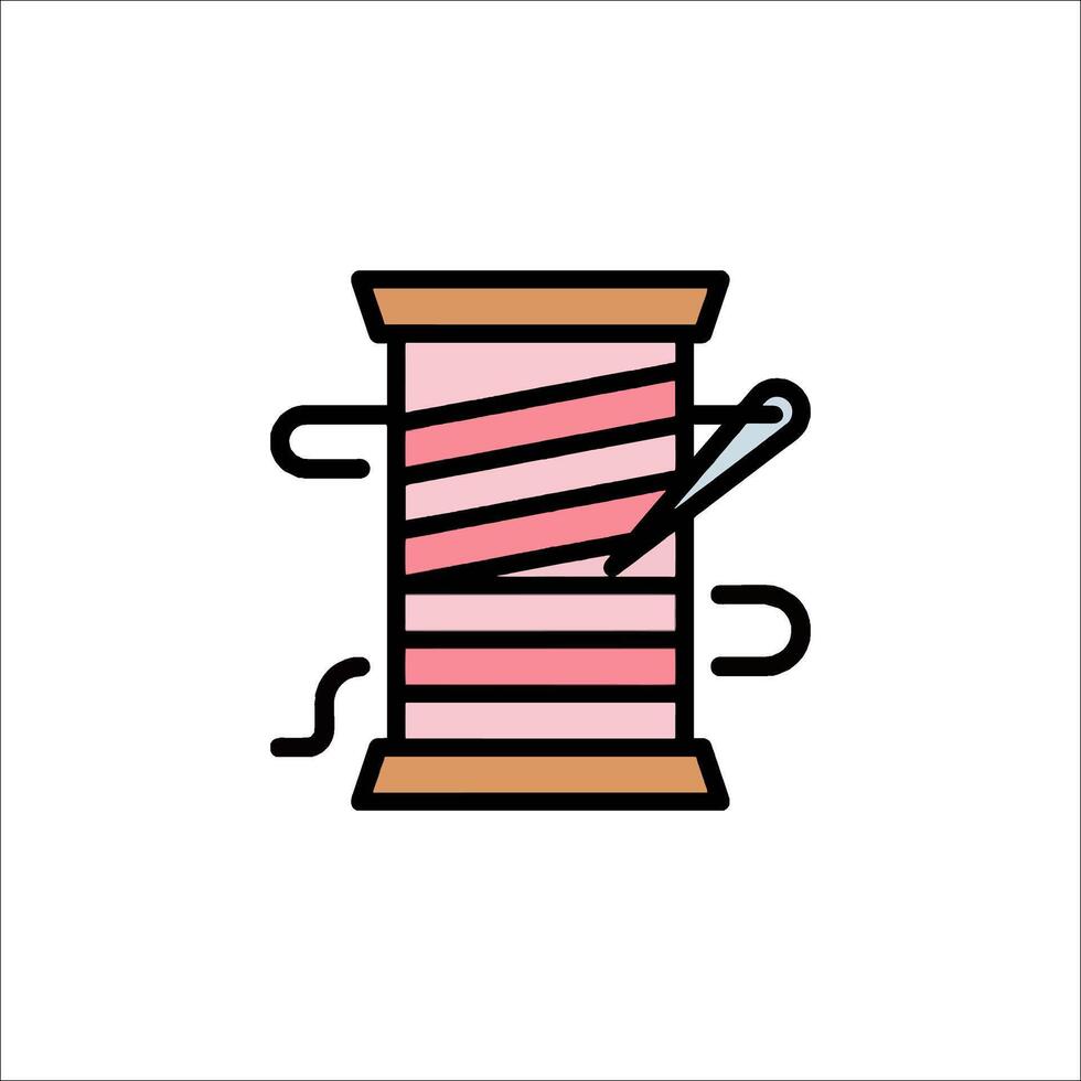 A thread spool with a needle on it vector