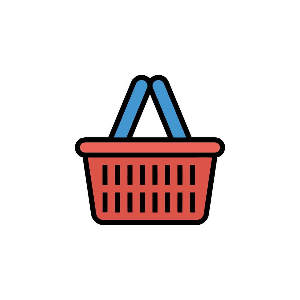 A shopping basket icon on a white background vector