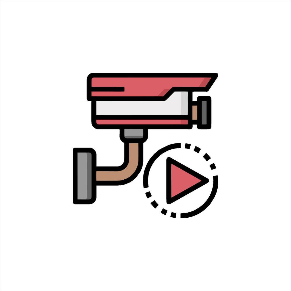 A camera icon with a play button vector