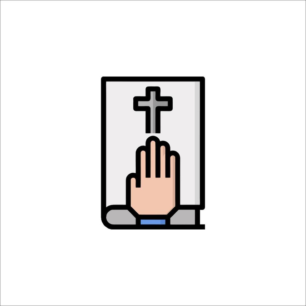 A hand holding a cross icon on a white background vector