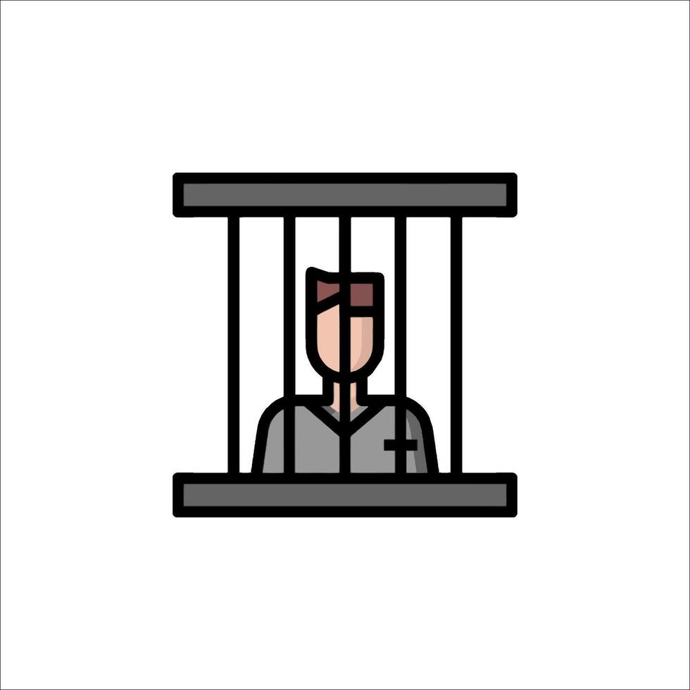 A man in jail cell icon vector