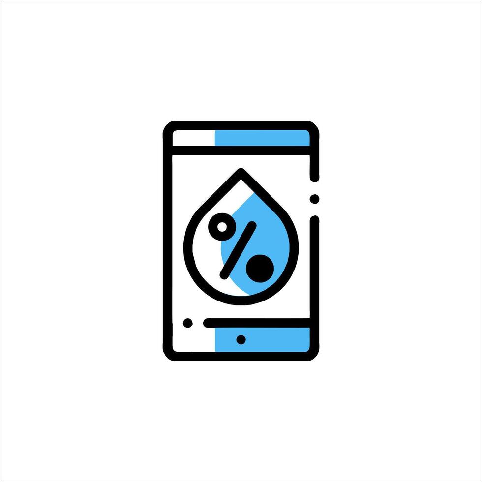 A phone with a percentage symbol on it vector