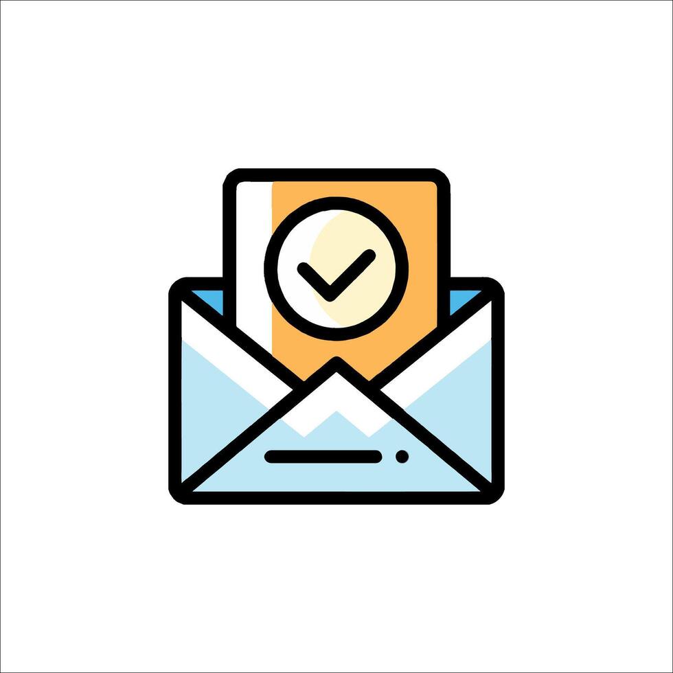 Email icon with a check mark on top of it vector