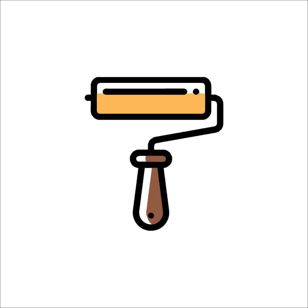 A paint roller icon on a white background vector