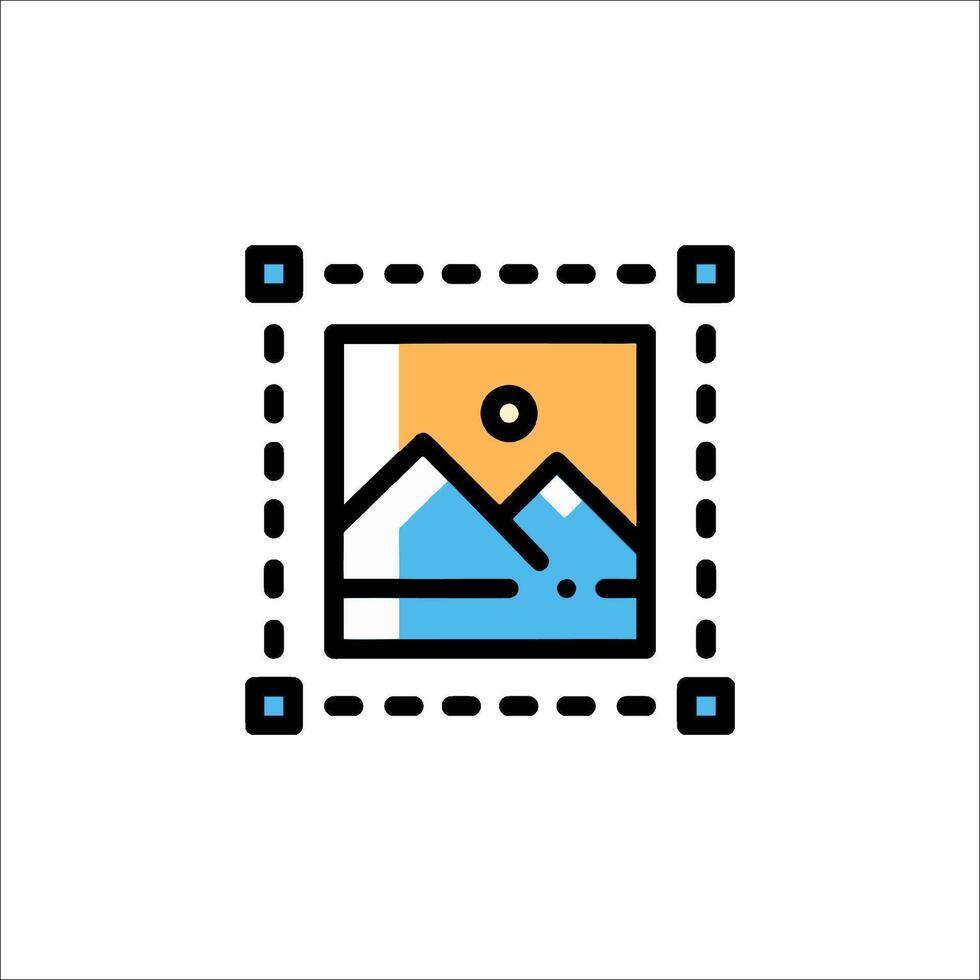 A photo of mountains and a sun vector