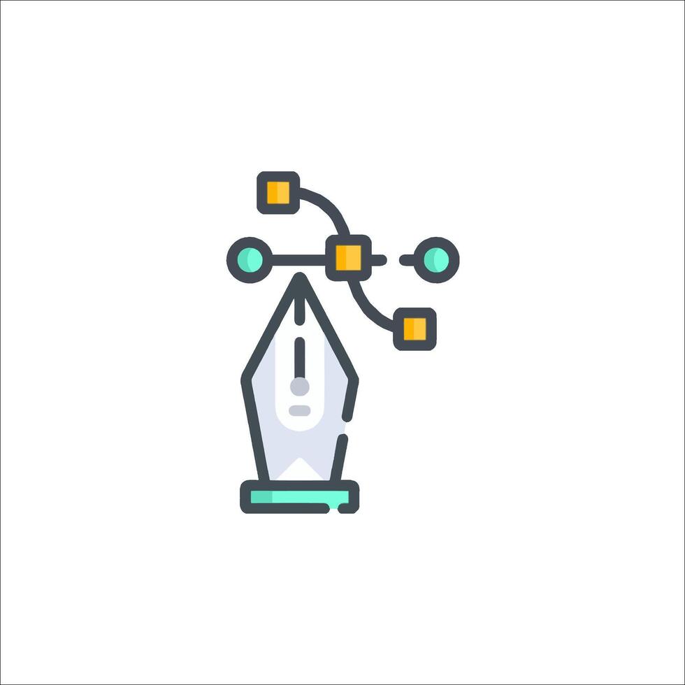 A pen and a computer icon vector