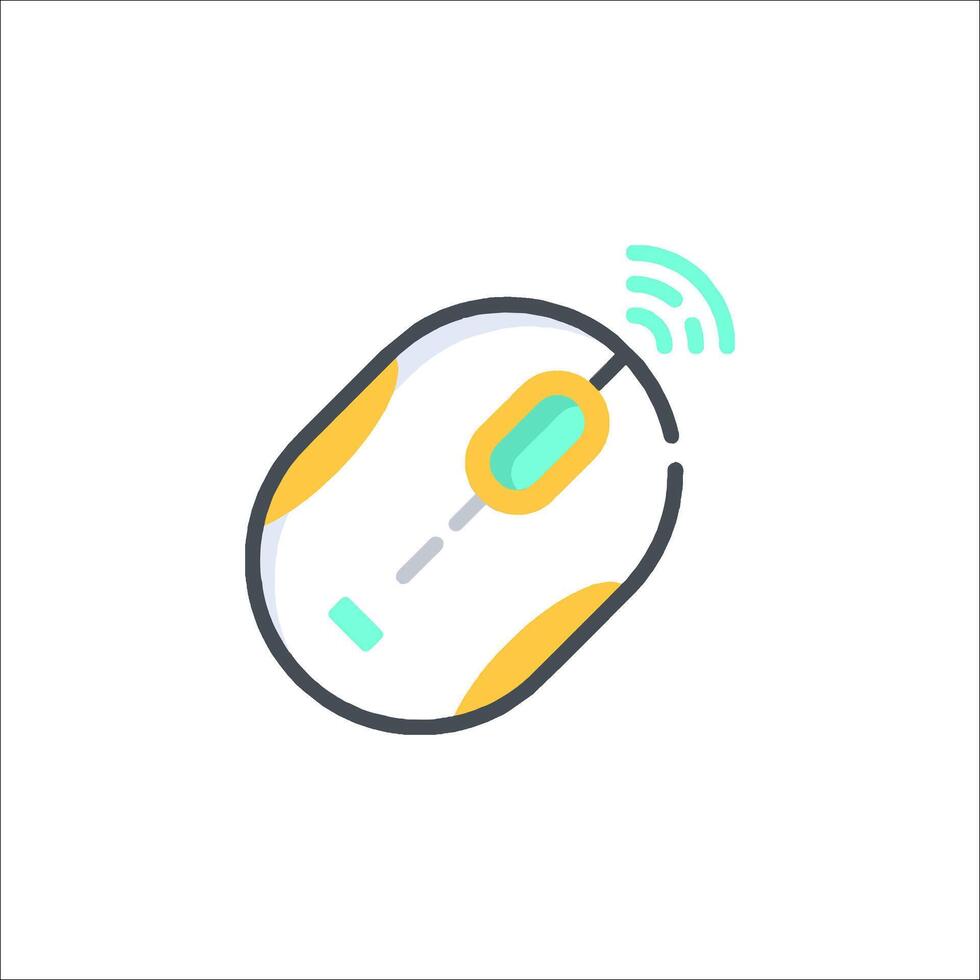 Mouse icon with a wireless connection vector