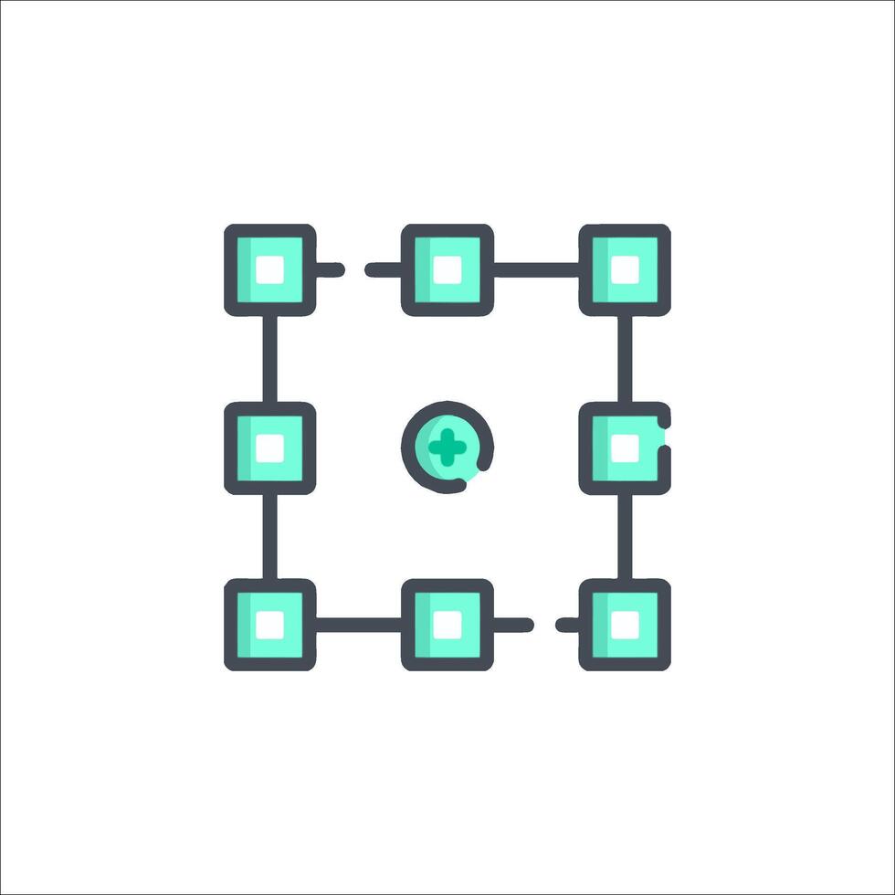A square with a green square in the middle vector