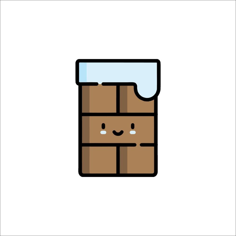 A chocolate bar with a smiley face on it vector