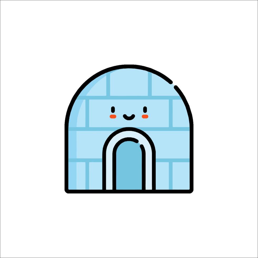An igloo with a smiling face on it vector