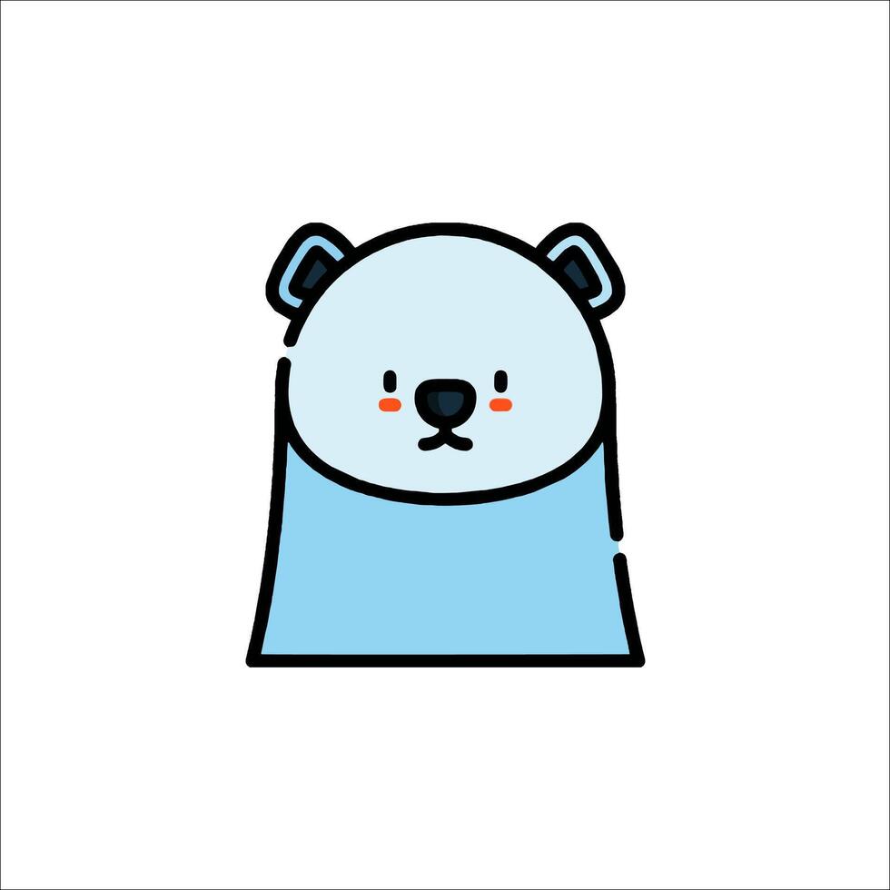 A bear with a blue face and a blue hat vector