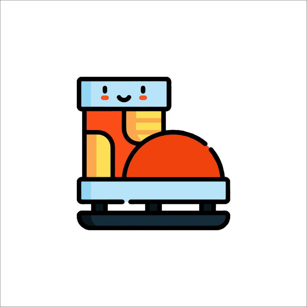 A cartoon ice skater with a red hat and a blue hat vector
