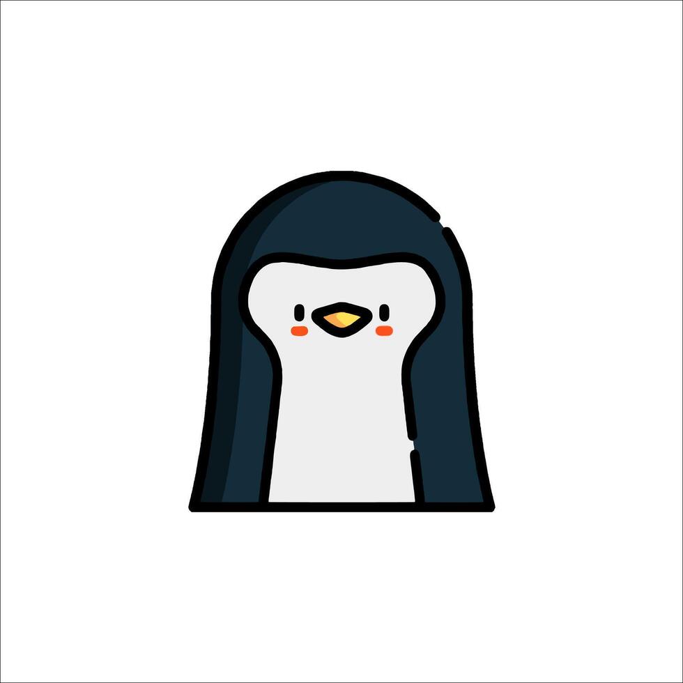 A penguin with a black hat and white face vector