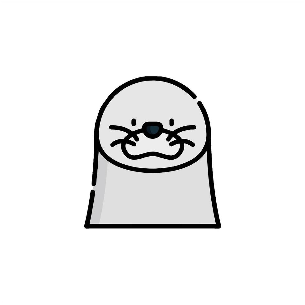 A seal with a face and a nose vector