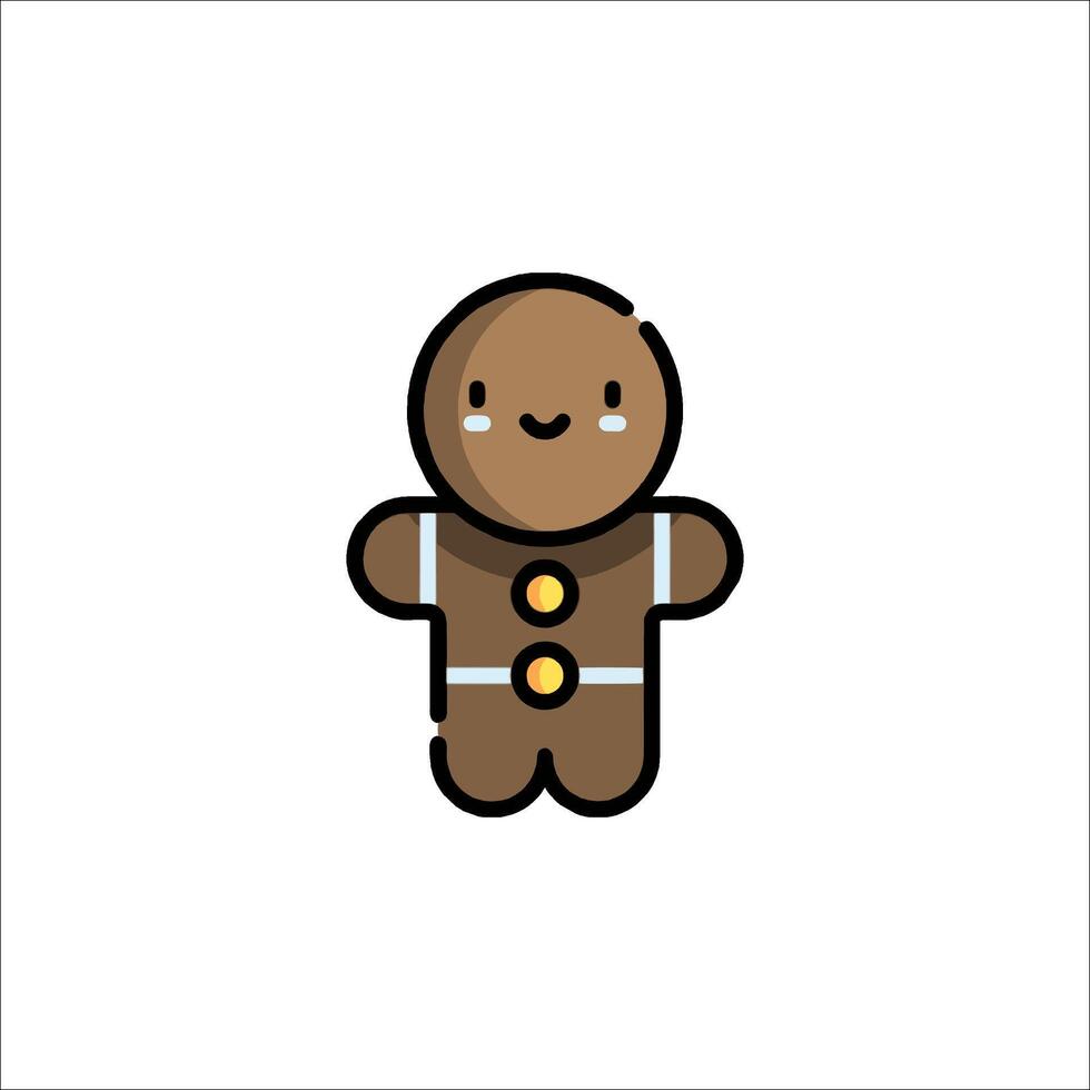 A gingerbread man with a gold chain vector