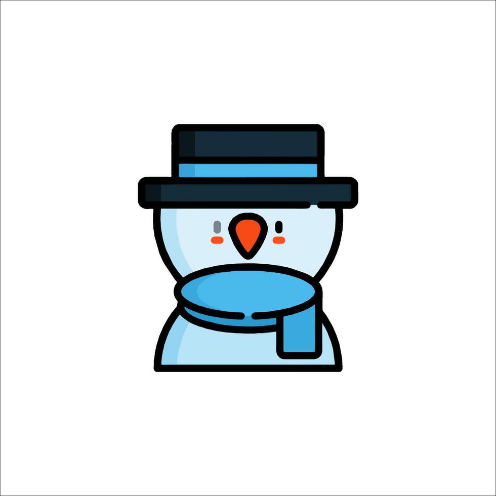 A snowman with a hat and scarf vector