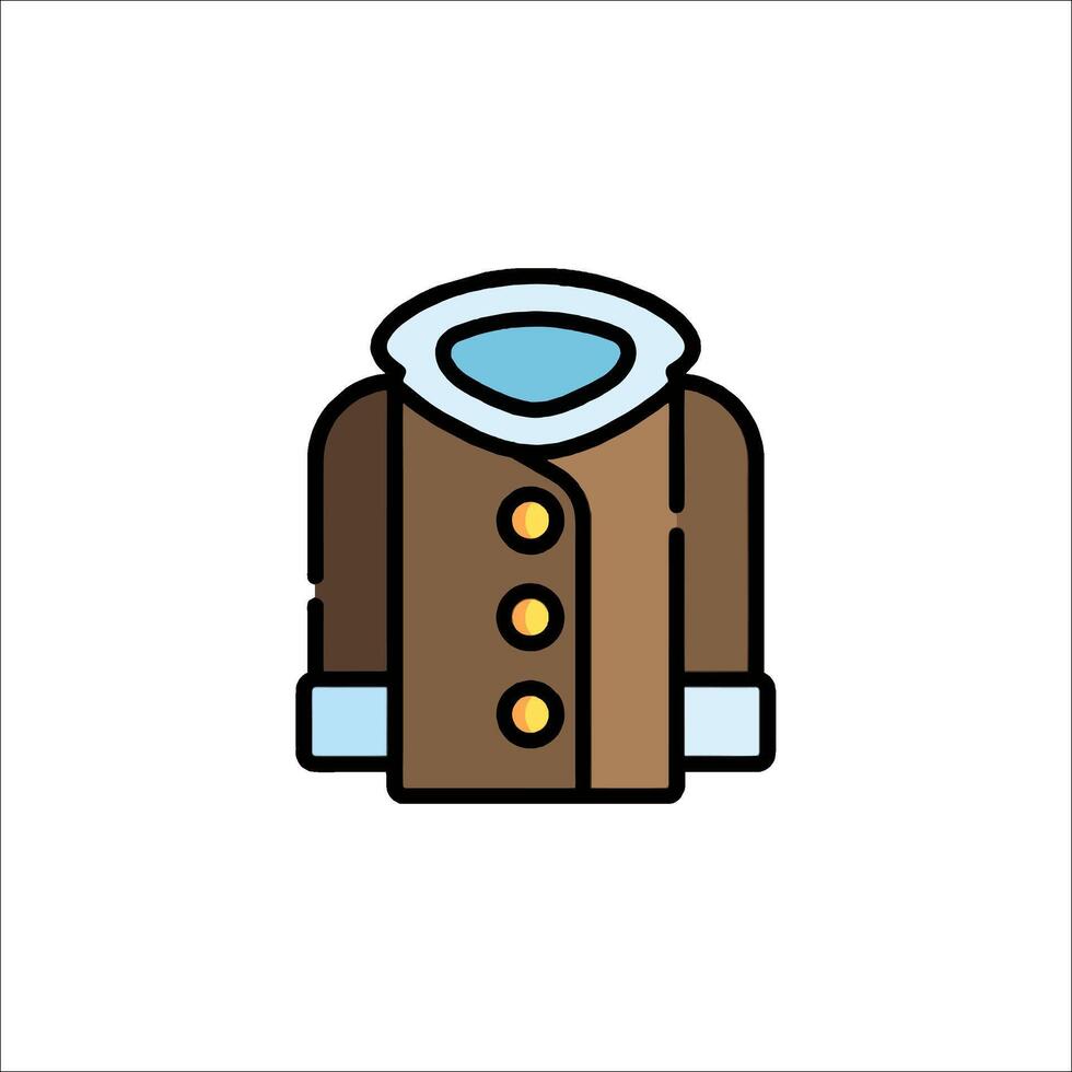 A brown coat with a blue collar on it vector