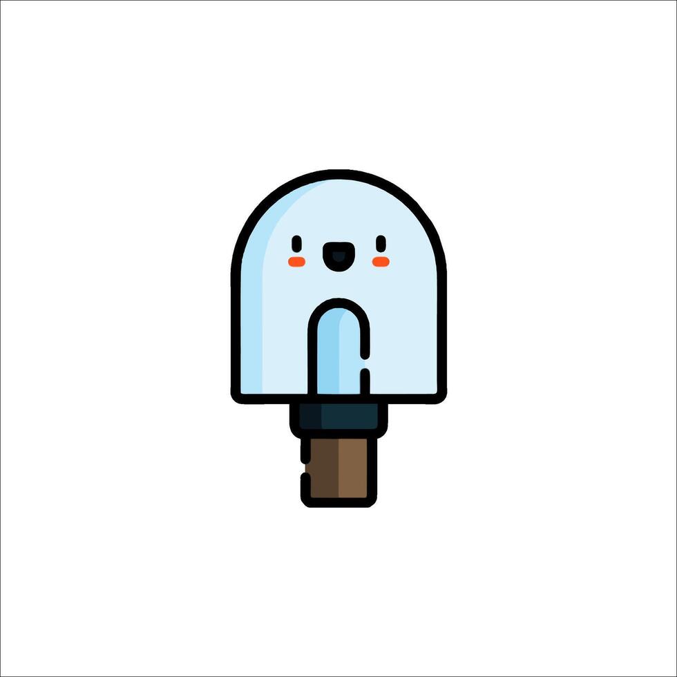 A cartoon ice cream popsicle with a smiley face vector