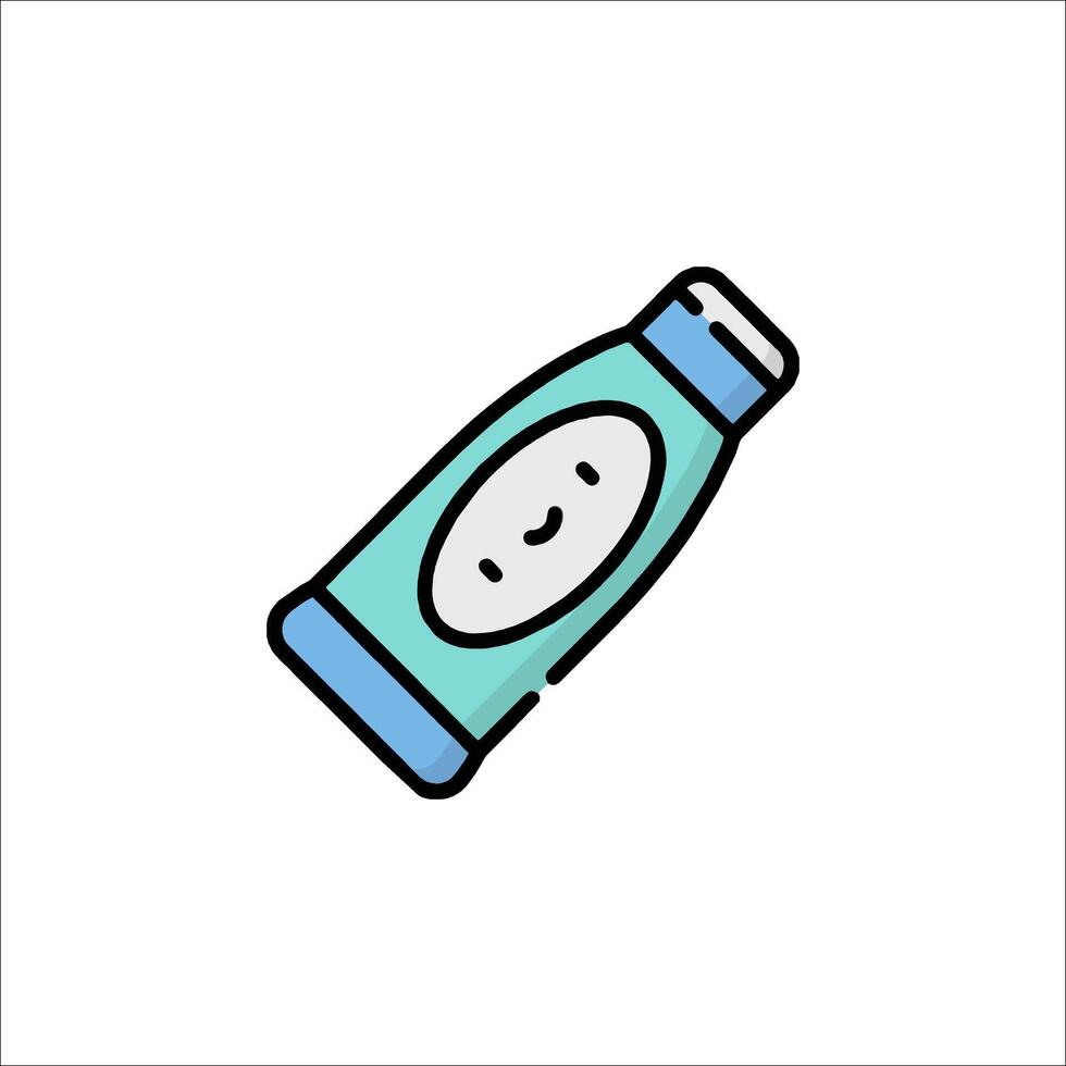 A bottle of toothpaste with a smiley face on it vector