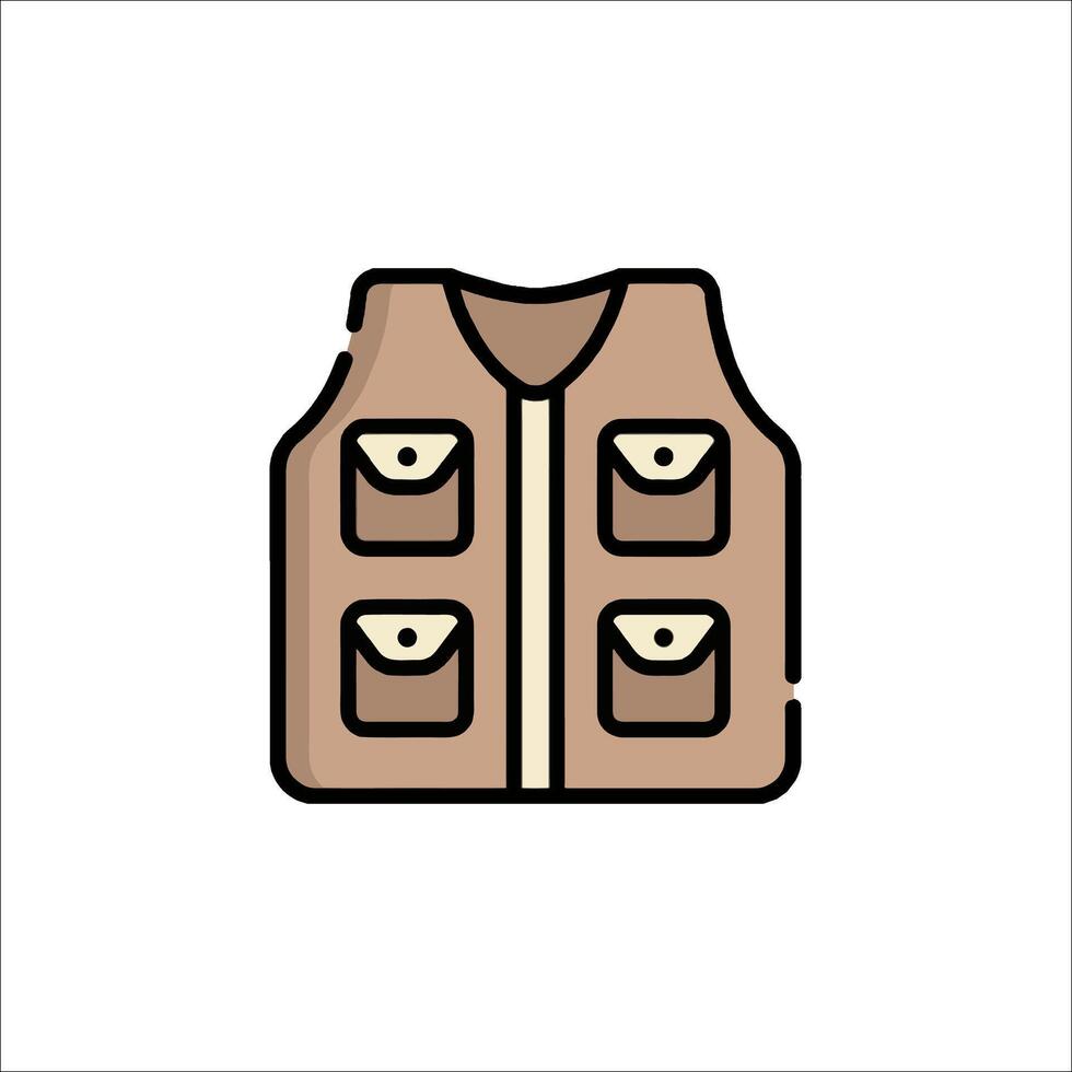 A vest icon with pockets on the front vector
