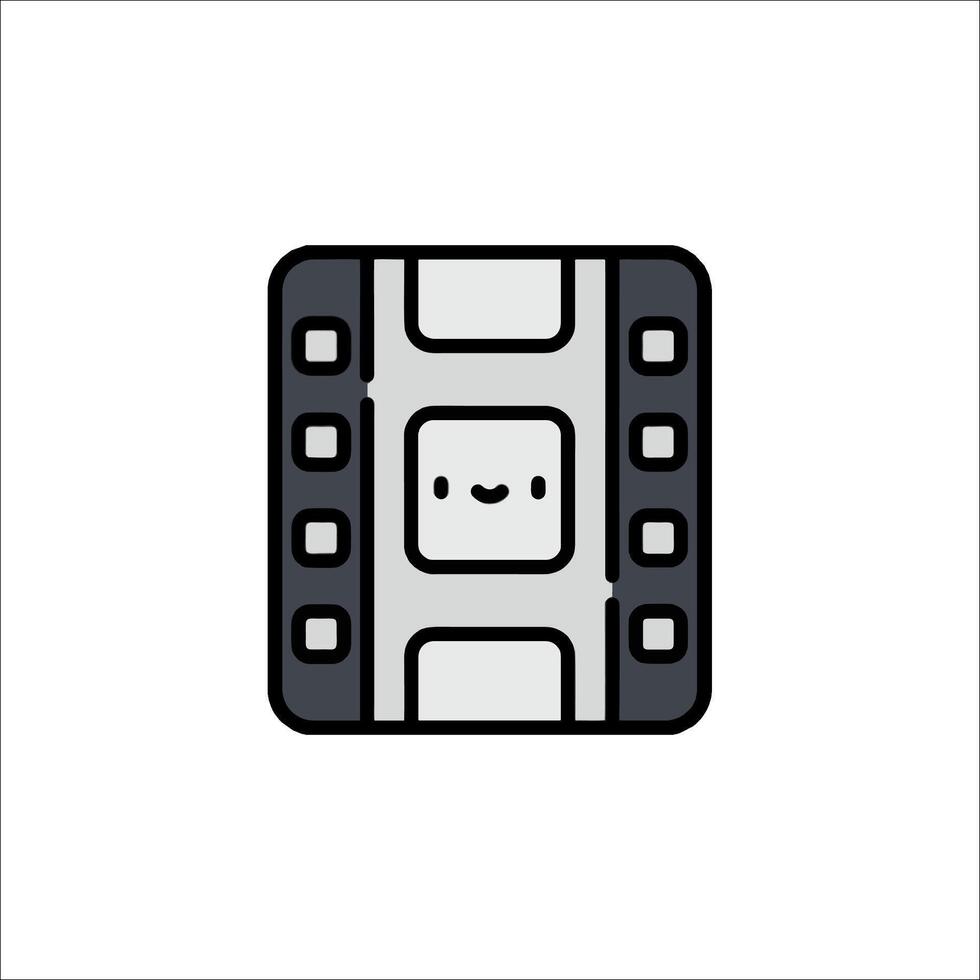A film strip icon with a smiley face vector