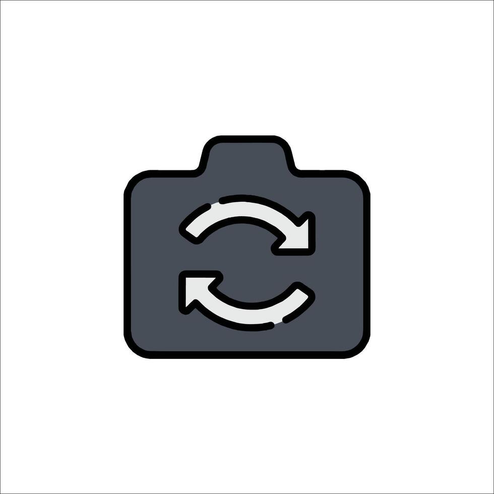 A black and white icon of a folder with an arrow pointing to the right vector