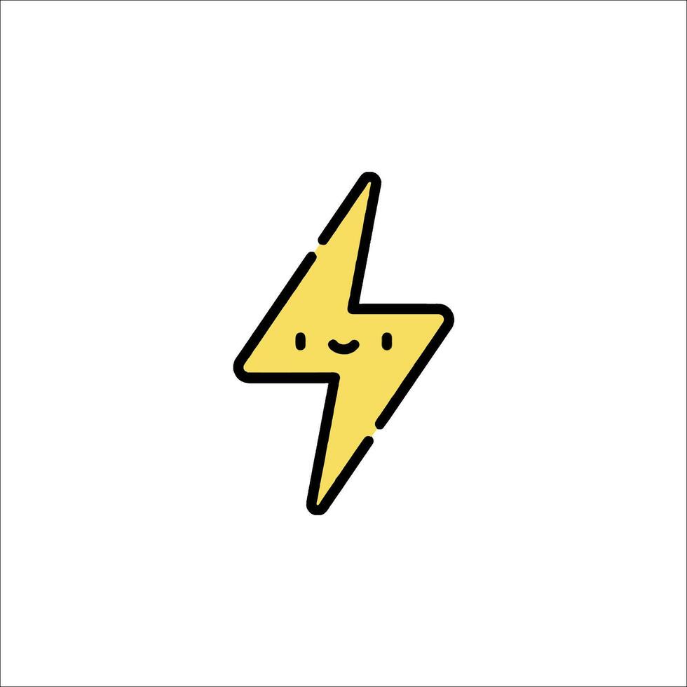 A lightning bolt with a smiley face on it vector