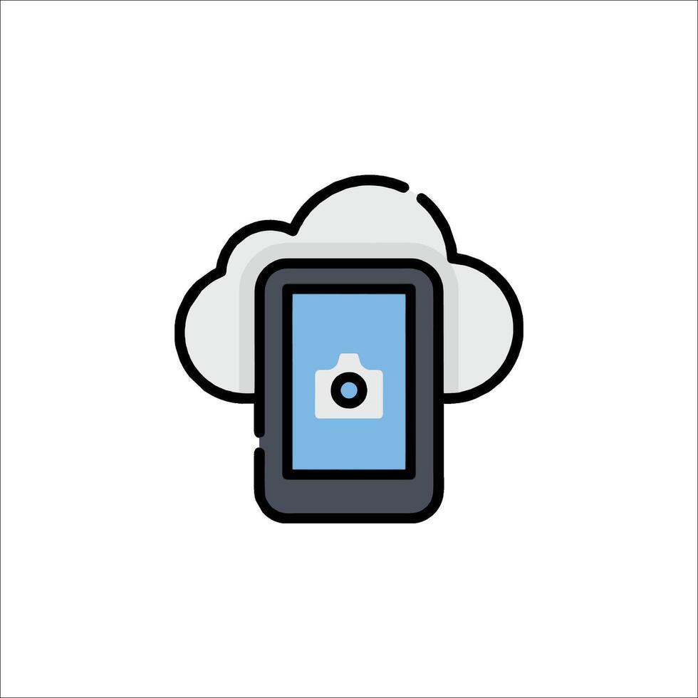 Cloud camera icon illustration vector